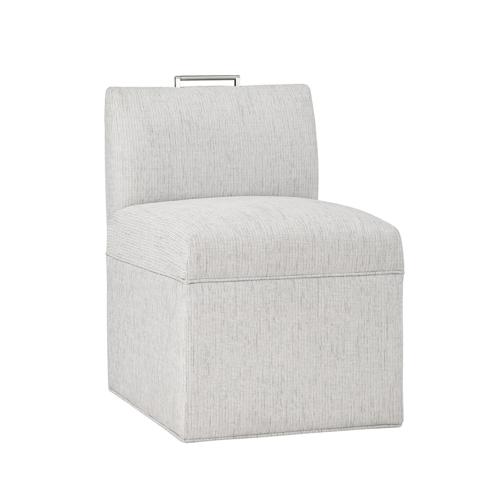 Modern Upholstered Castered Chair in Ashen for Kitchen Counter and Dining Room