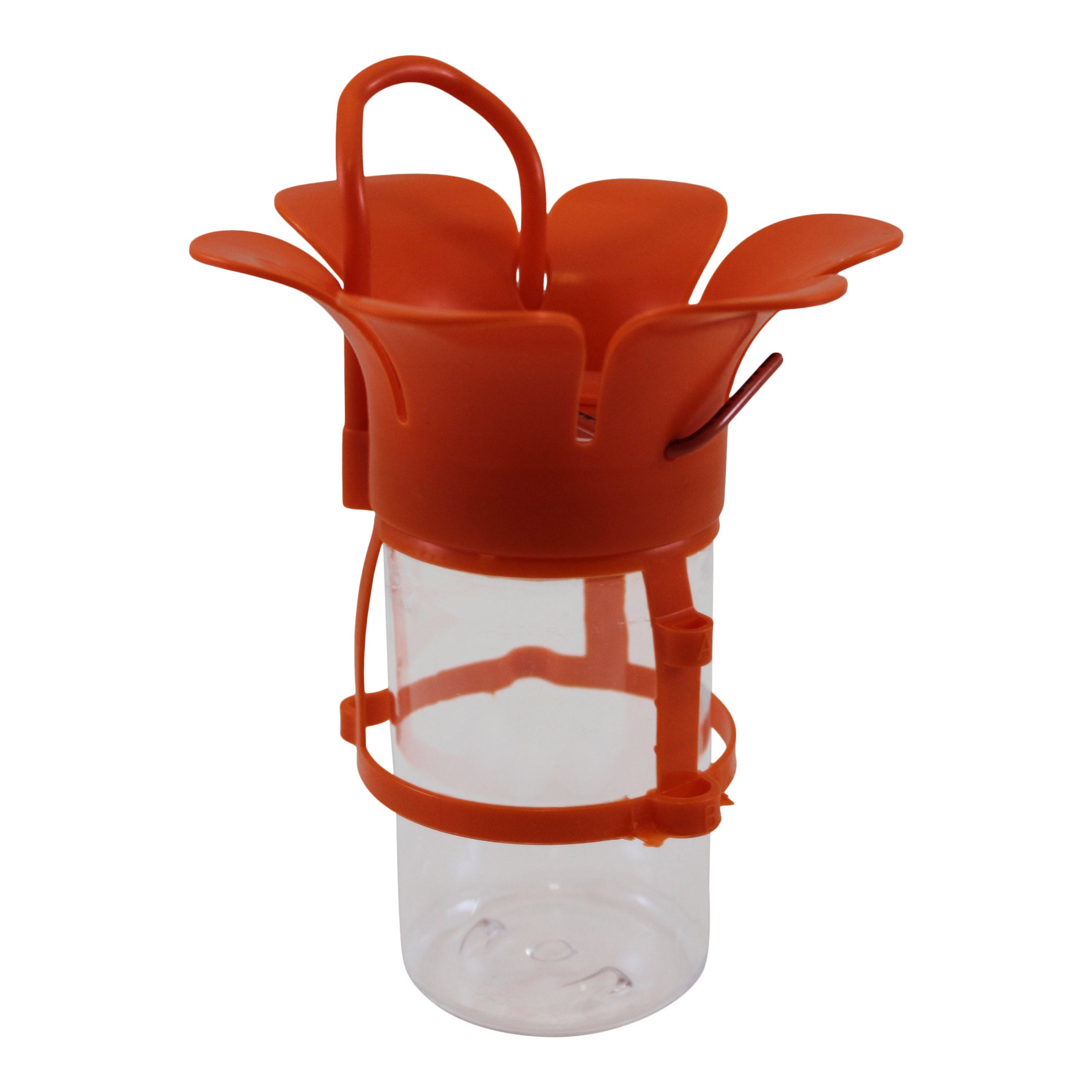 Songbird Essentials Grape Jelly Oriole Feeder， Fits Most 10-12oz Jelly Jars， Orange Plastic Bird Feeder