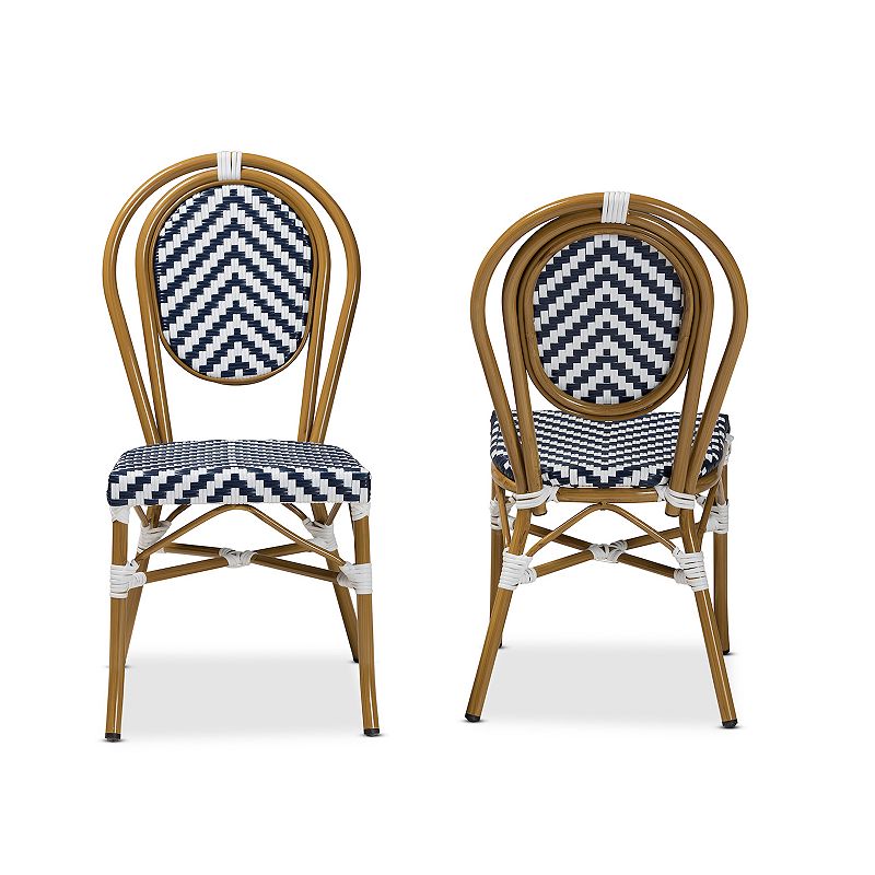 Baxton Studio Alaire Outdoor Dining Chairs 2-piece Set