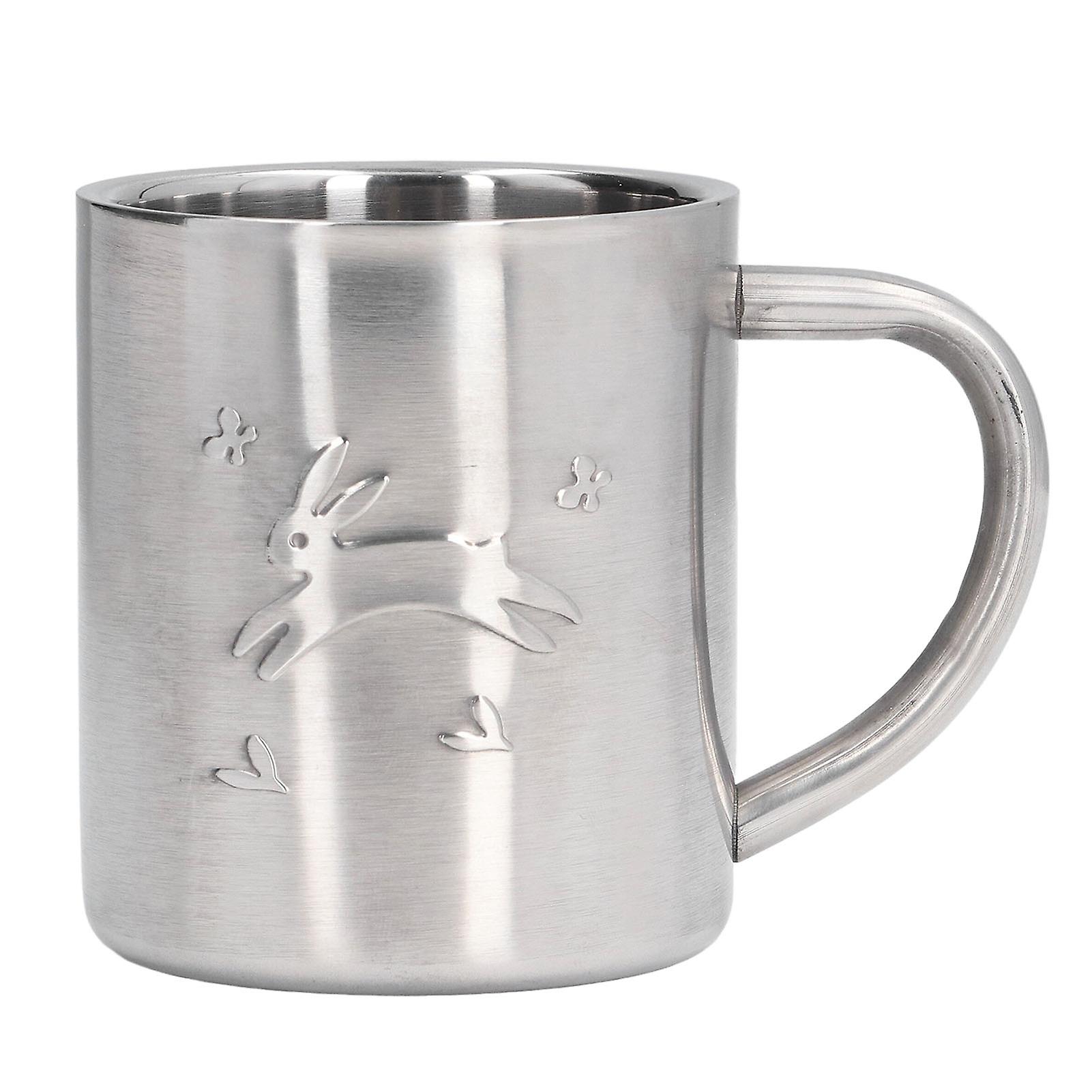 220ML Stainless Steel Mugs Easy to Clean Double Walled Coffee Mugs with Comfortable Handle for Office Student Children