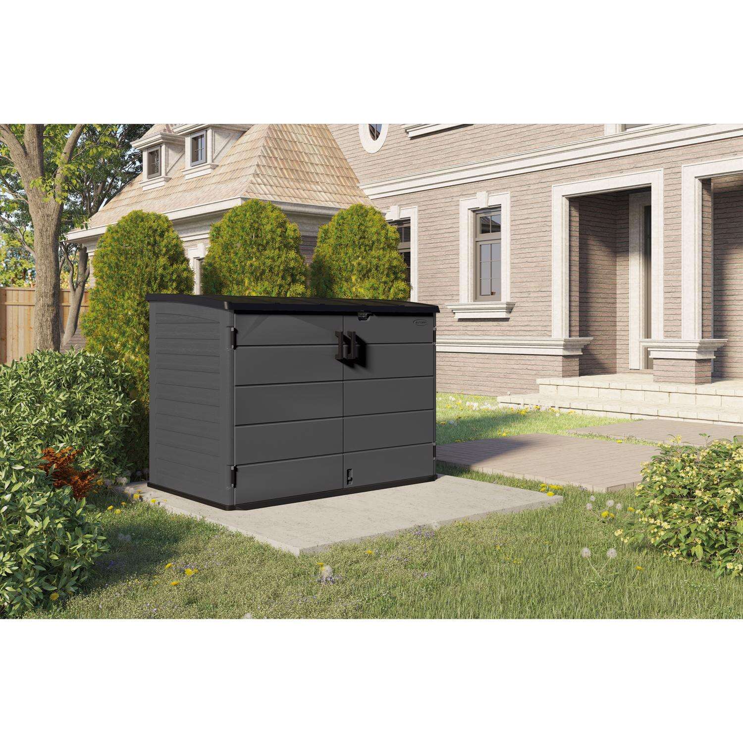 Suncast The Stow Away 5 ft. x 3 ft. Resin Horizontal Storage Shed with Floor Kit