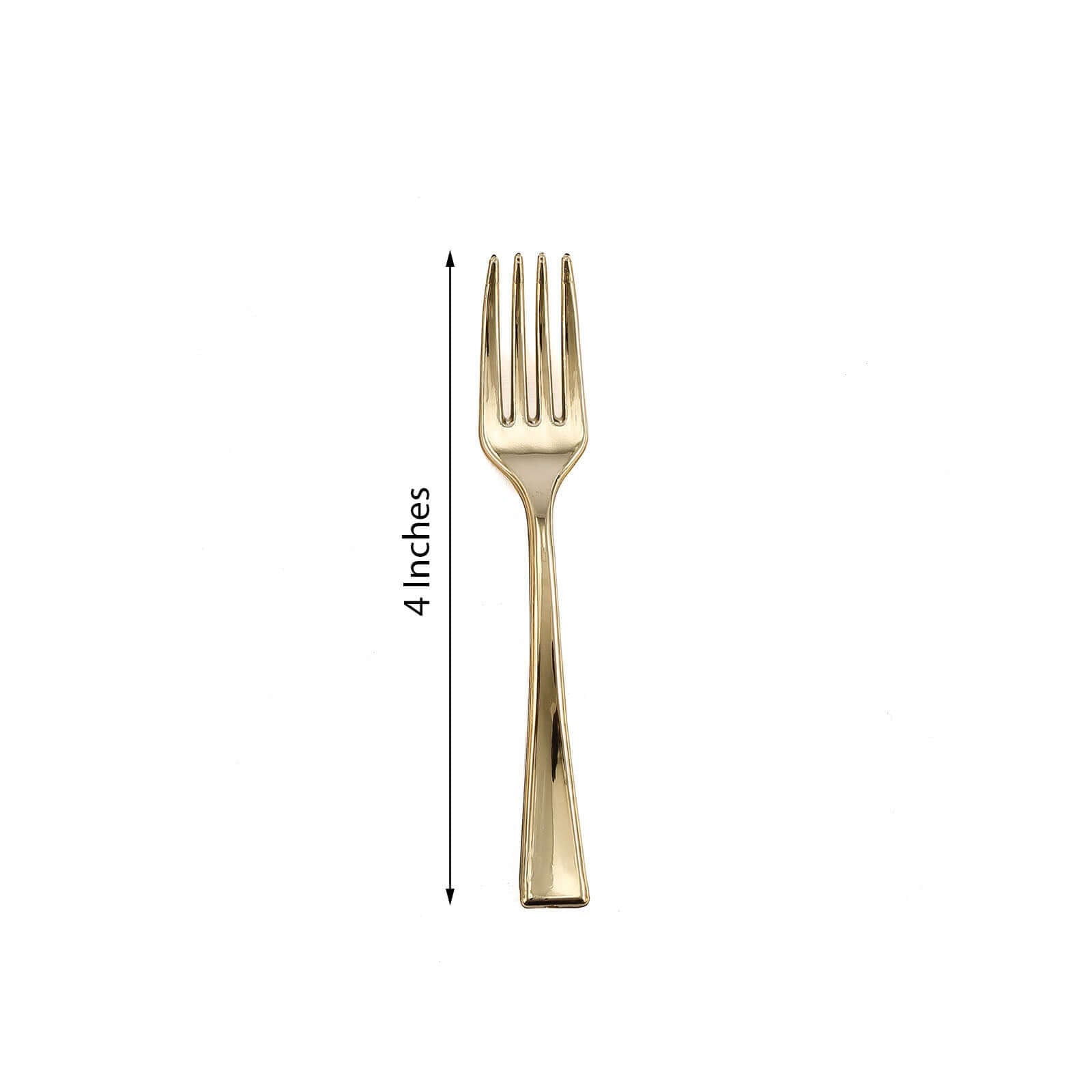 24 Pack Gold Mini Heavy Duty Plastic Dessert Forks, Appetizer Forks 4