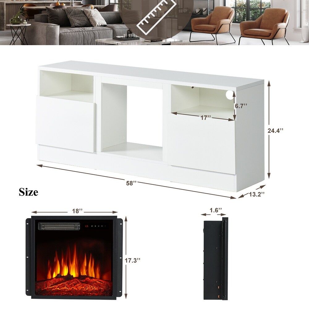 58 inches Fireplace TV Stand with 18\