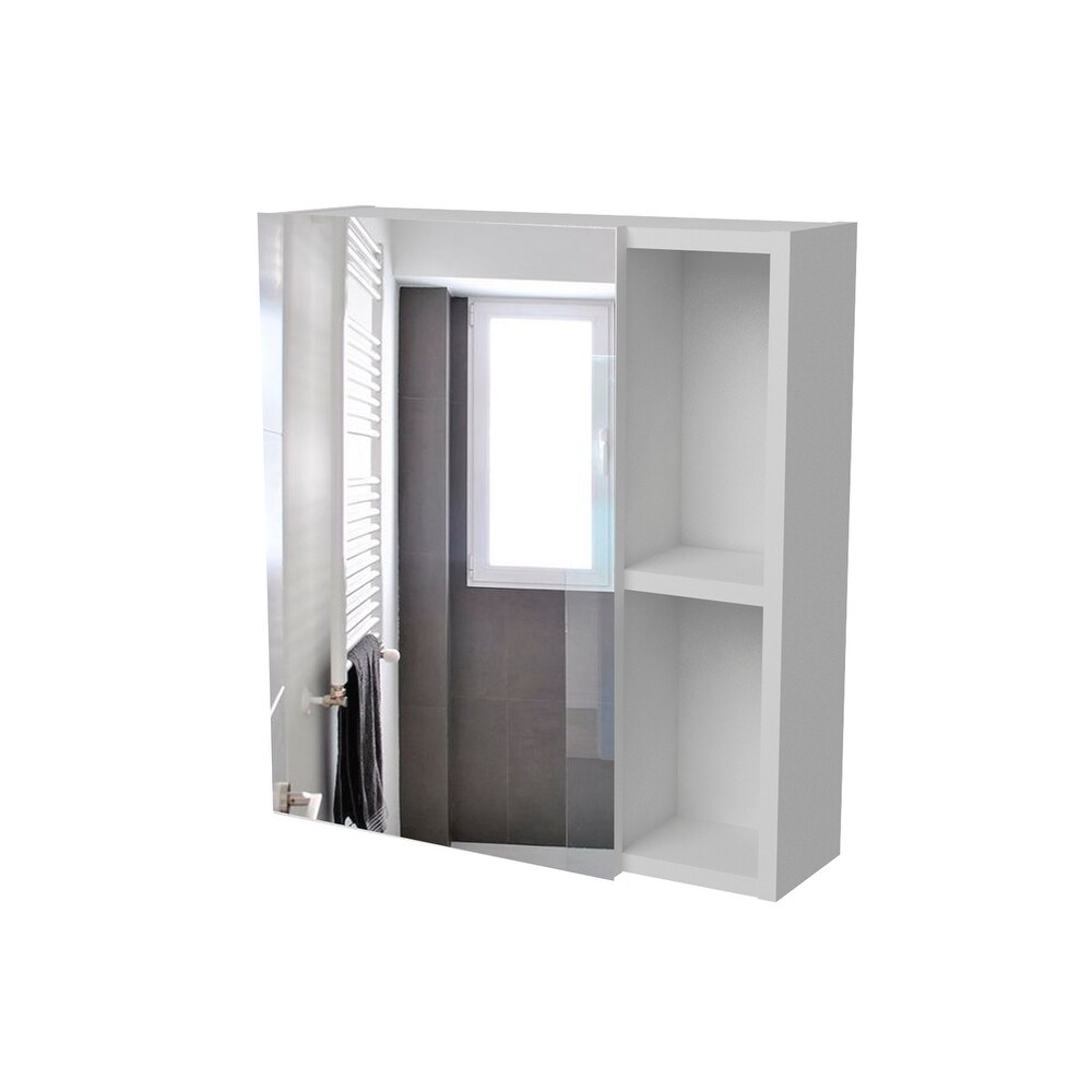 Andes Mirror Cabinet with 2 Open Shelves and 3 Interior Shelves