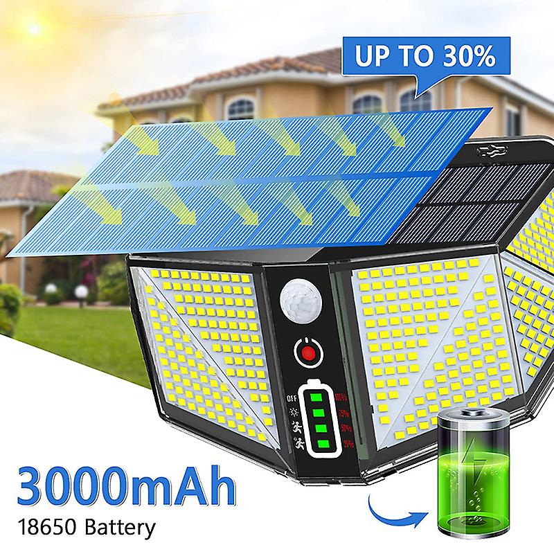 410leds Super Bright Solar Led Light Outdoor Pir Motion Sensor Human Induction Waterproof Solar Power Wall Lamp Courtyard Lights