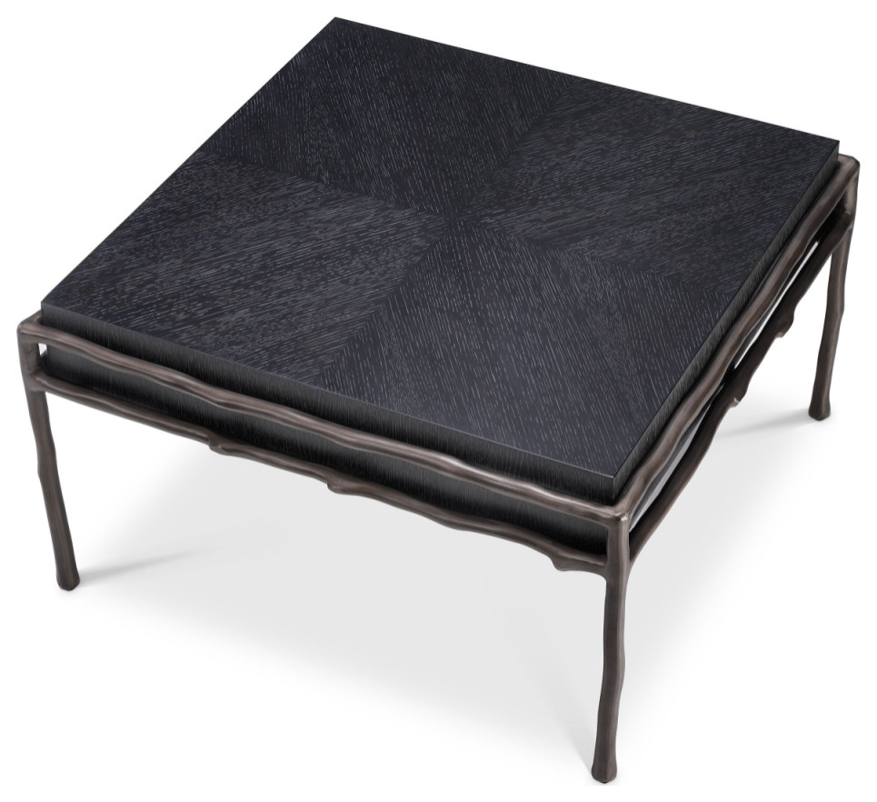 Charcoal Oak Square Side Table  Eichholtz Premier   Transitional   Side Tables And End Tables   by Oroa   Distinctive Furniture  Houzz