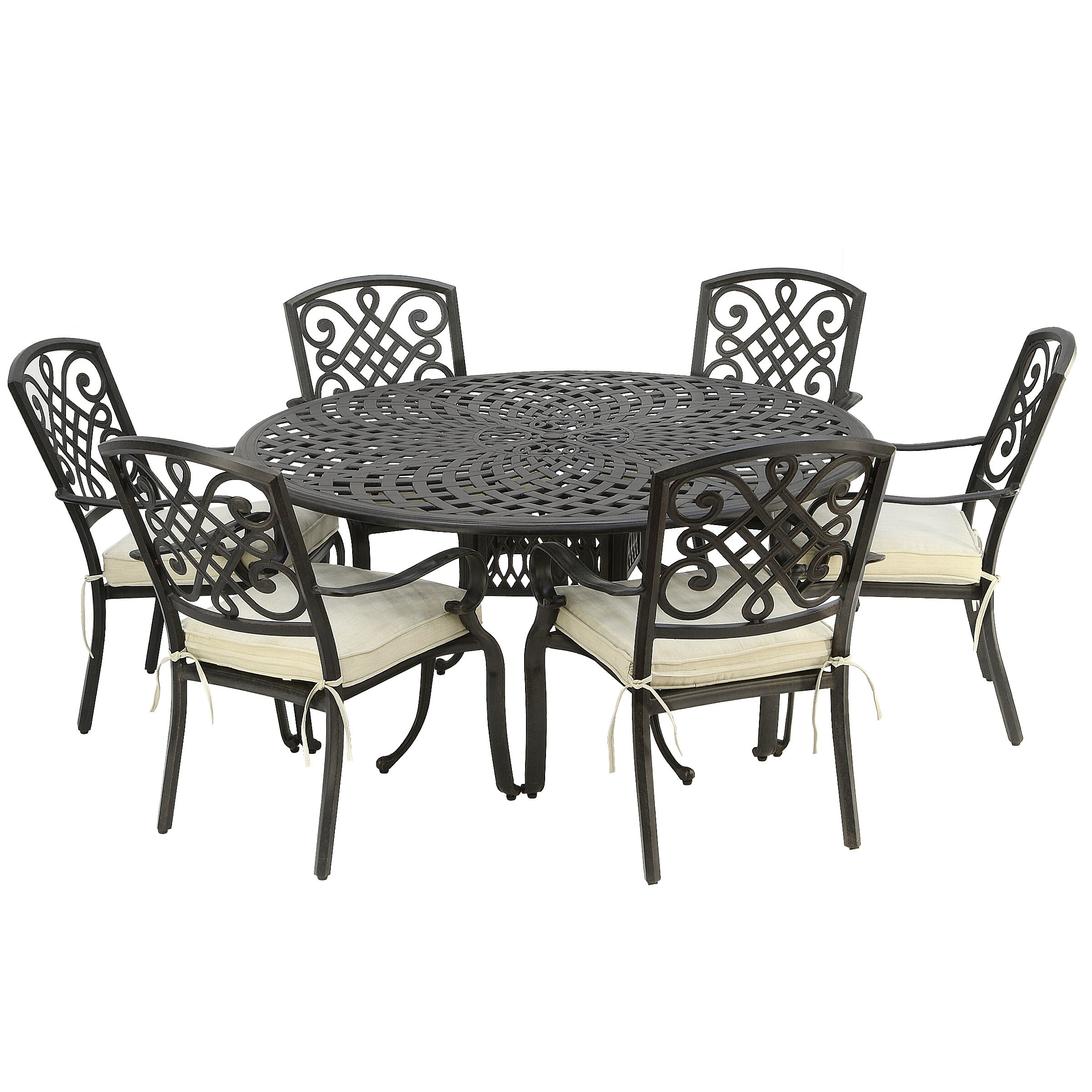 Windsor Collection 7-Piece All-Weather Dining Set - 60 in - Overstock - 35540625