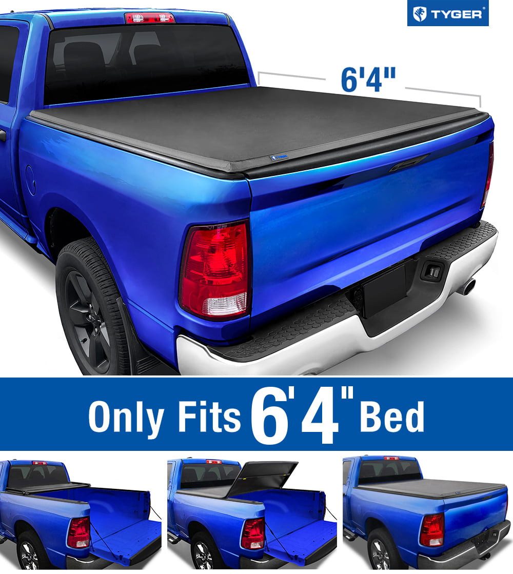 Tyger Auto T3 Soft Tri-fold Truck Bed Tonneau Cover Compatible with 2002-2018 Dodge Ram 1500; 2003-2022 2500 3500; 2019-2022 Classic | 6'4