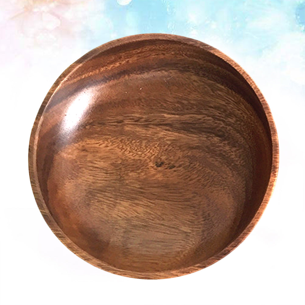 Acacia Wooden Bowl Natural Solid Soup Bowl Japanese Rice Bowl for Children Adult (Coffee Color)