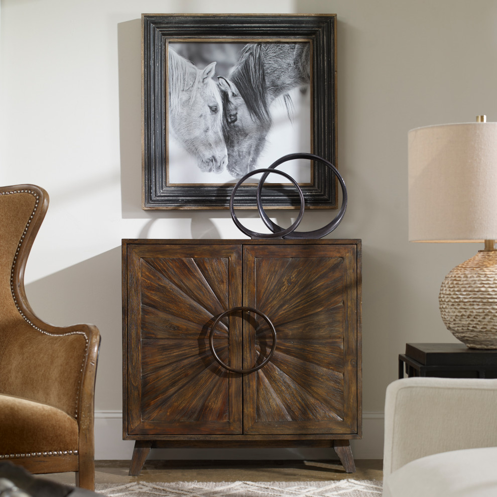 Uttermost Kohana 36x35 quotConsole Cabinet   Rustic   Accent Chests And Cabinets   by HedgeApple  Houzz