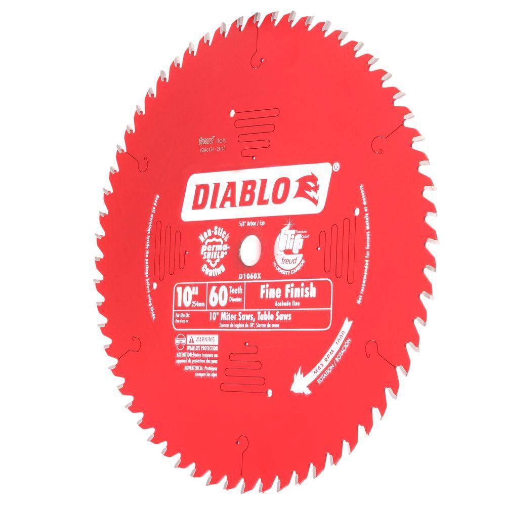 DIABLO 10 in. x 60-Tooth Fine Finish Circular Saw Blade D1060X