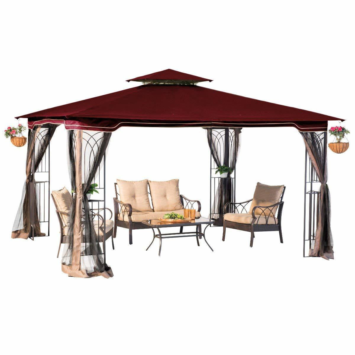 Maroon Replacement Gazebo Canopy for 10 x 12 Regency II Patio Gazebo; Easily Update Your Gazebo