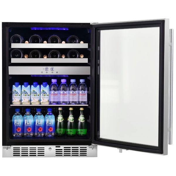 24 in. 16 Bottle and 70 Can Wine and Beverage Cooler