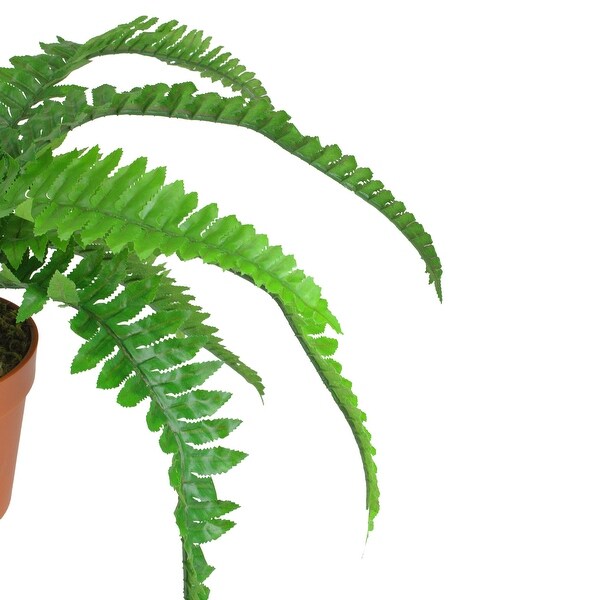 Potted Artificial Long Green Boston Fern Plant