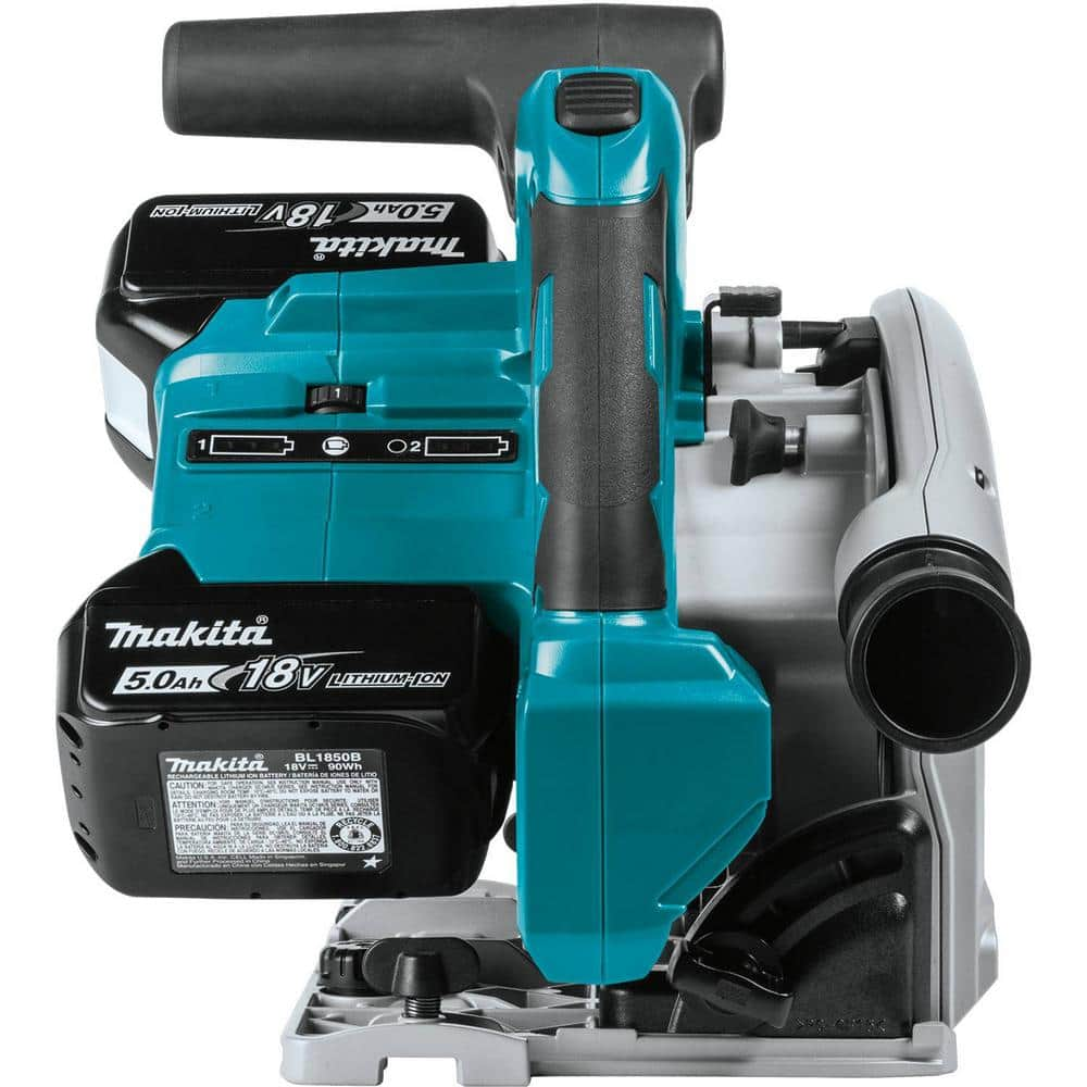 Makita 18V X2 LXT Lithium-Ion (36V) Brushless Cordless 6-1/2 in. Plunge Circular Saw w/ (2) Batteries 5.0Ah, 55T Blade XPS01PTJ