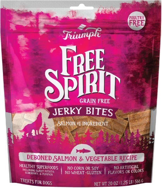 Triumph Free Spirit Jerky Bites Deboned Salmon and Vegetable Dog Treats