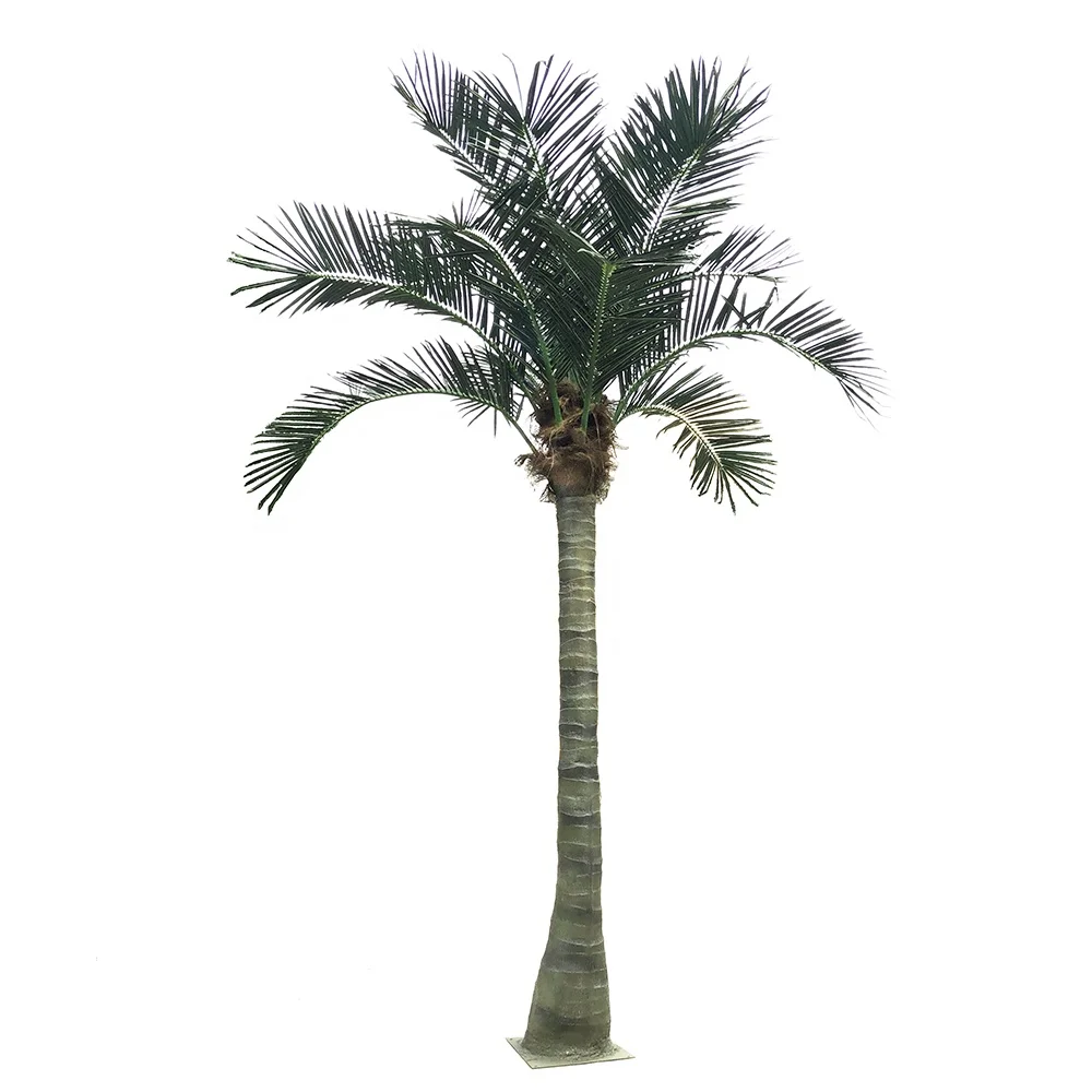 Wholesale Big Date Palm Factory Direct Outdoor Decorative Simulation Wind Snow UV Proof 10ft high Metal Coconut Palm Tree