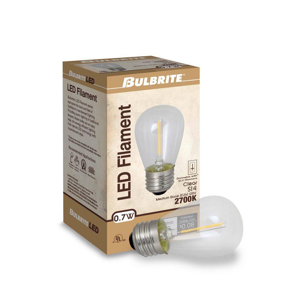 Bulbrite 11-Watt Equivalent S14 Clear Edison LED Light Bulb Warm White (6-Pack) 862154