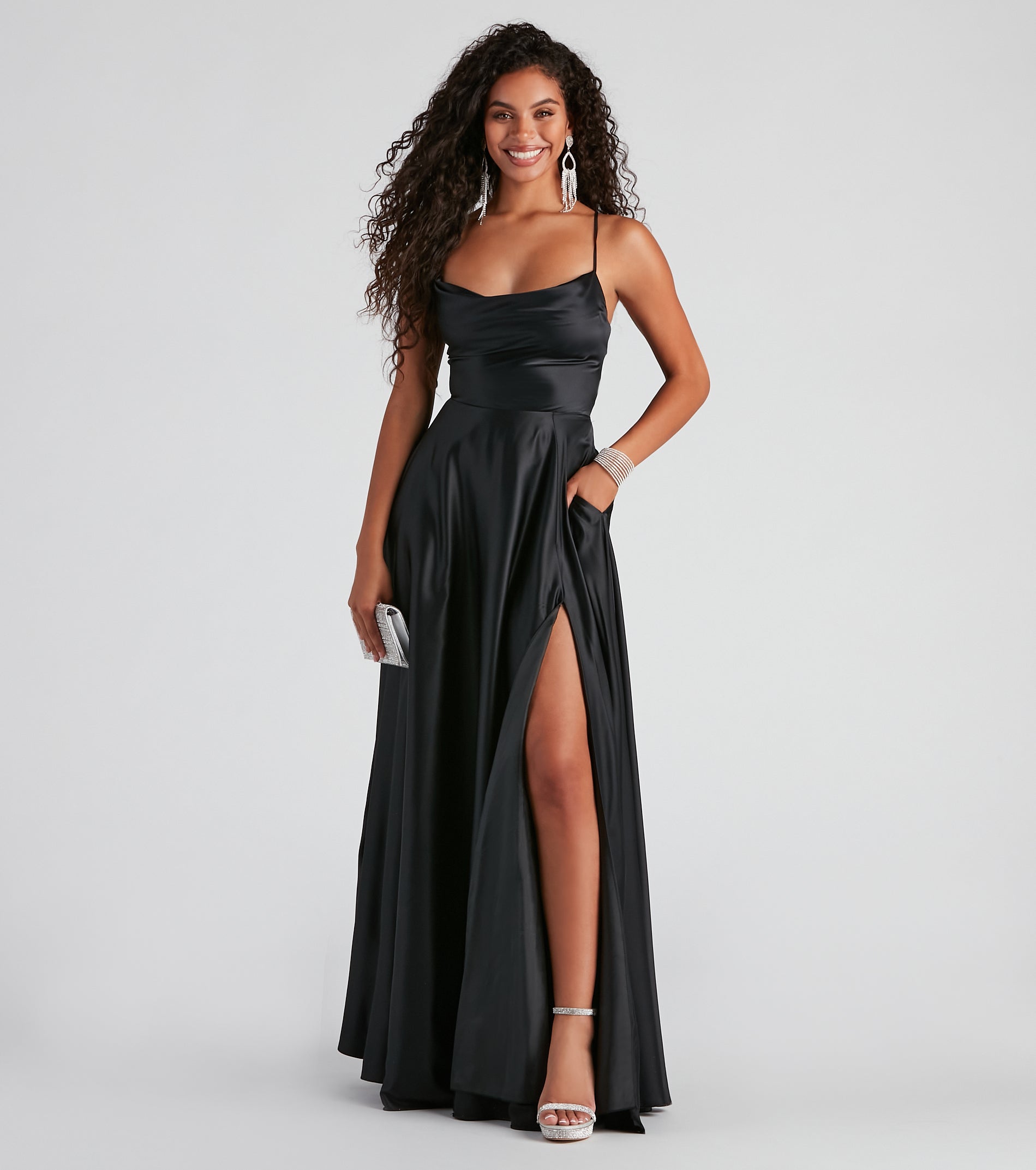 Winslow Formal Satin Lace-Up Dress