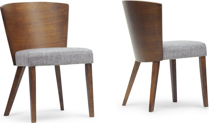 Sparrow Wood Modern Dining Chairs  Gravel Multi Colors/Brown  Set of 2   Midcentury   Dining Chairs   by GwG Outlet  Houzz
