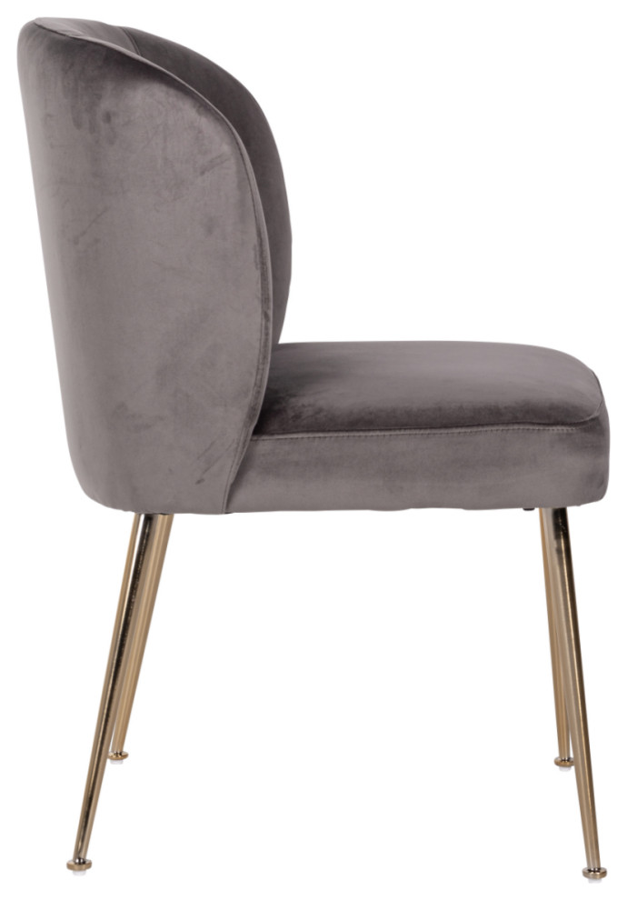 Brushed Gold Leg Stone Velvet Chair  OROA Cannon   Midcentury   Dining Chairs   by Oroa   Distinctive Furniture  Houzz