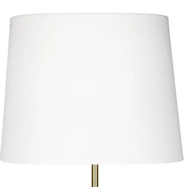 22 Inch Ceramic Table Lamp， Sphere Base， White， Gold