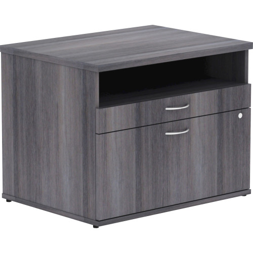 Lorell Relevance Series Charcoal Laminate Office Furniture Credenza - 2-Drawer (16213)