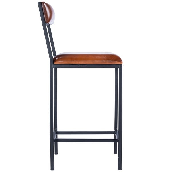 Classic Leather and Metal Counter Stool - 38.25