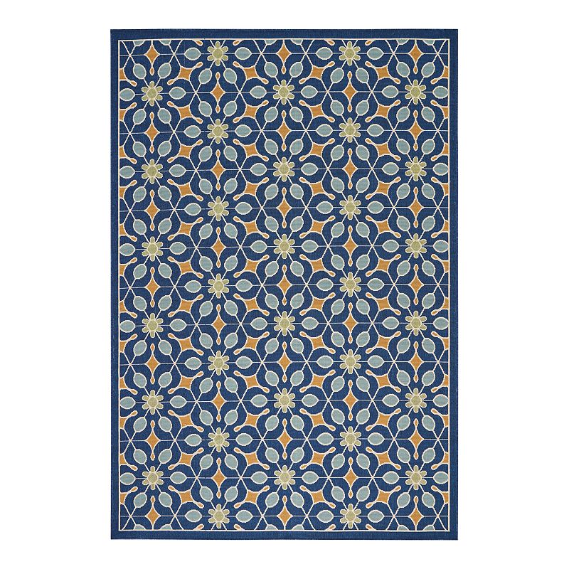 Nourison Caribbean Floral Lattice Outdoor Rug