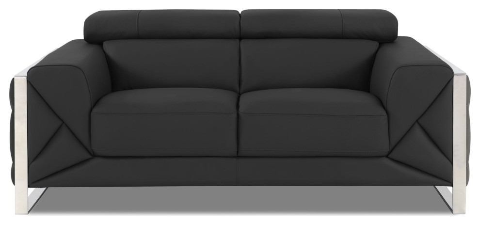 Trento Genuine Italian Leather Modern Loveseat   Contemporary   Loveseats   by Luxuriant Furniture  Houzz