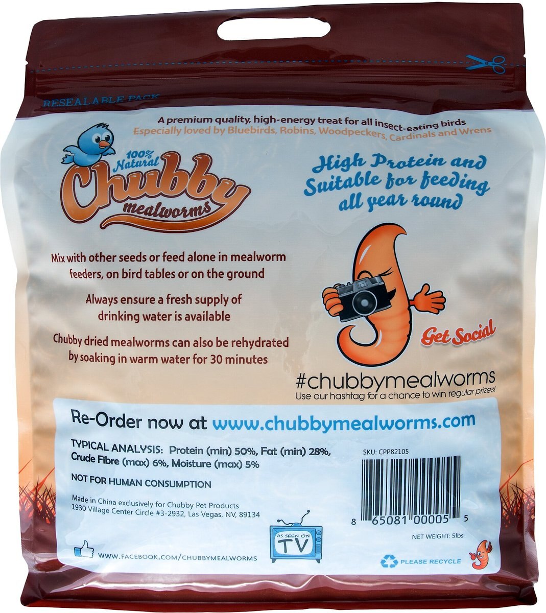 Chubby Mealworms Dried Mealworms