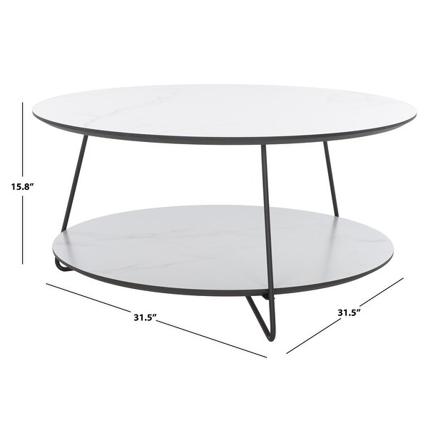 SAFAVIEH Alyce Modern 2-Tier Round Coffee Table - 32 in. W x 32 in. D x 16 in. H