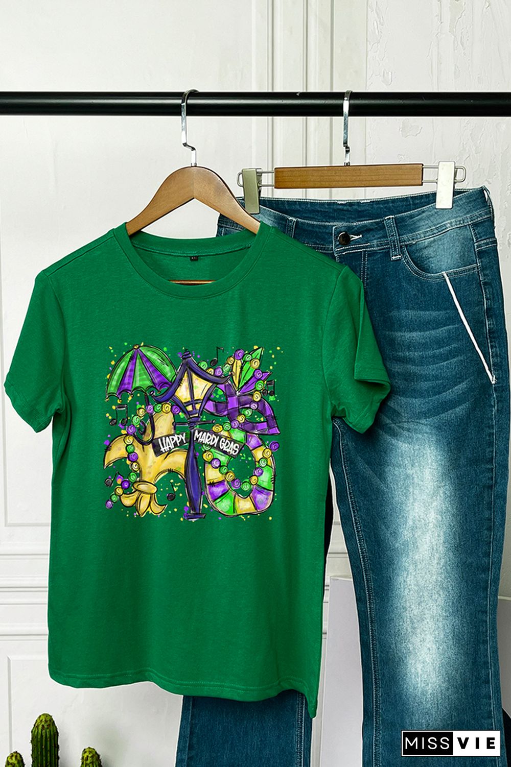 Mardi Gras Short Sleeve Graphic Tee Wholesale