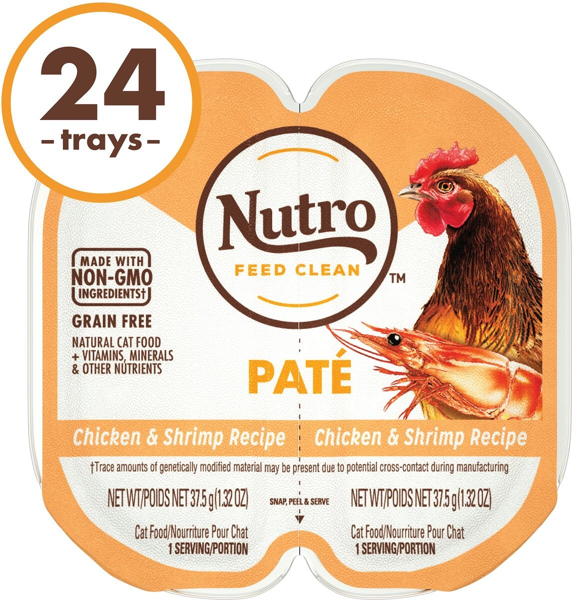 Nutro Perfect Portions Grain-Free Chicken and Shrimp Paté Recipe Cat Food Trays