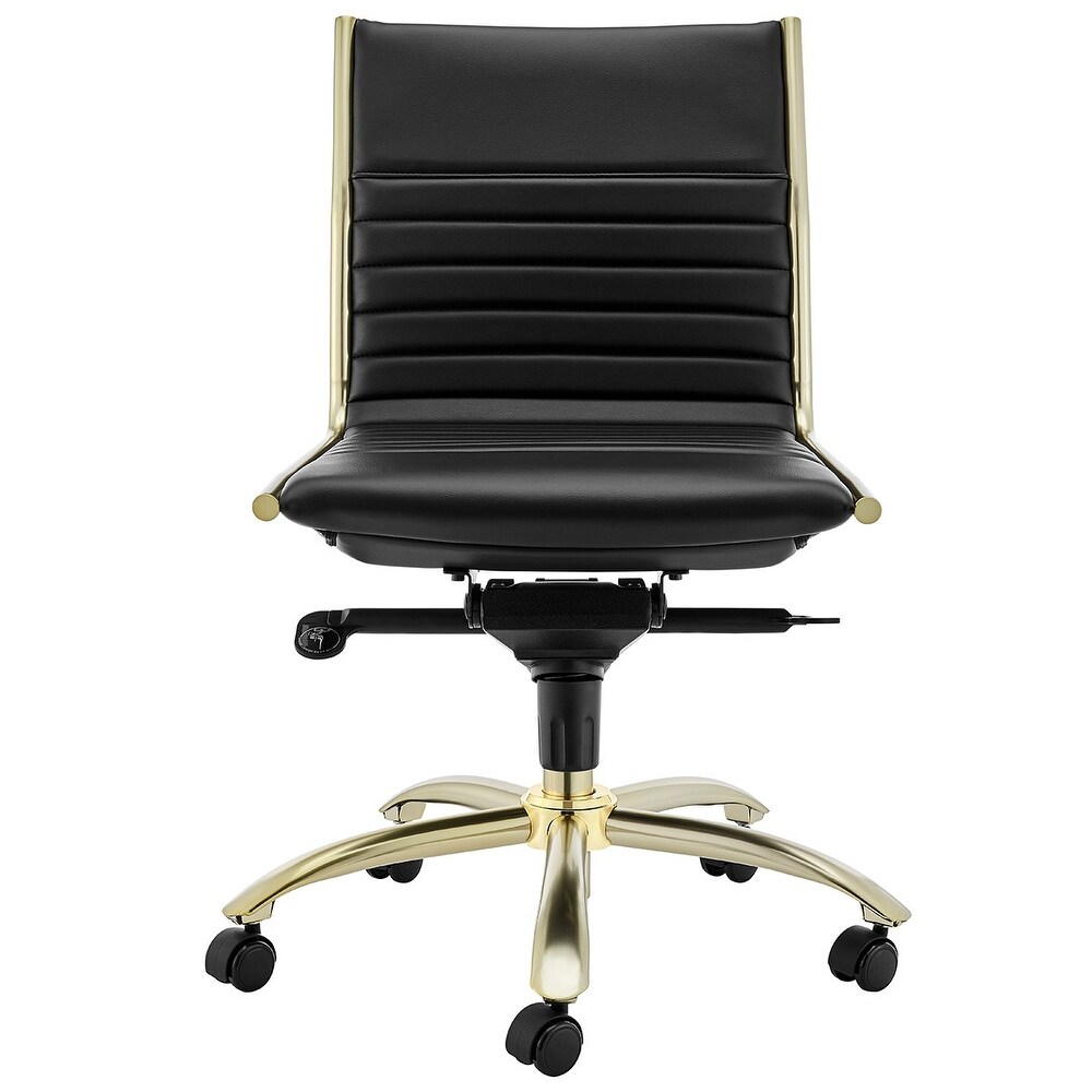 Executive Black and Gold Low Back No Arm Office Chair   26.38\