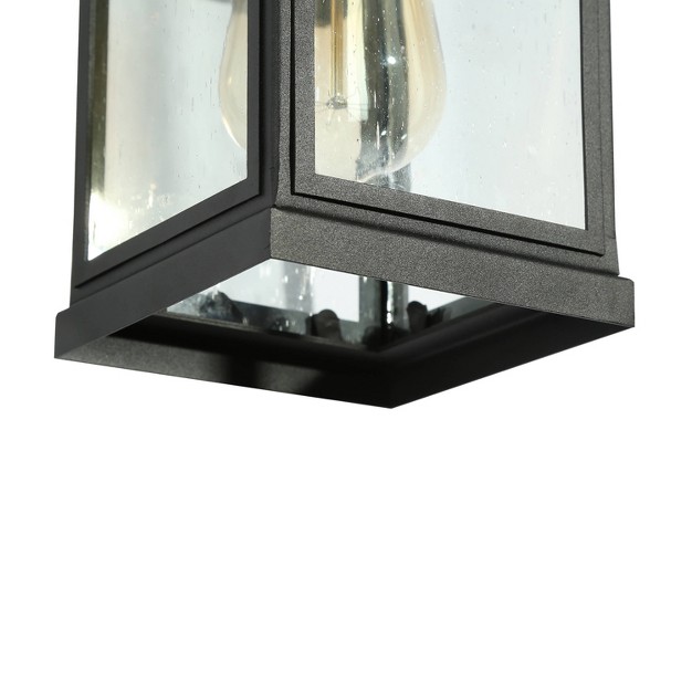 Metal seeded Glass Square Outdoor Wall Light Matte Black Lnc