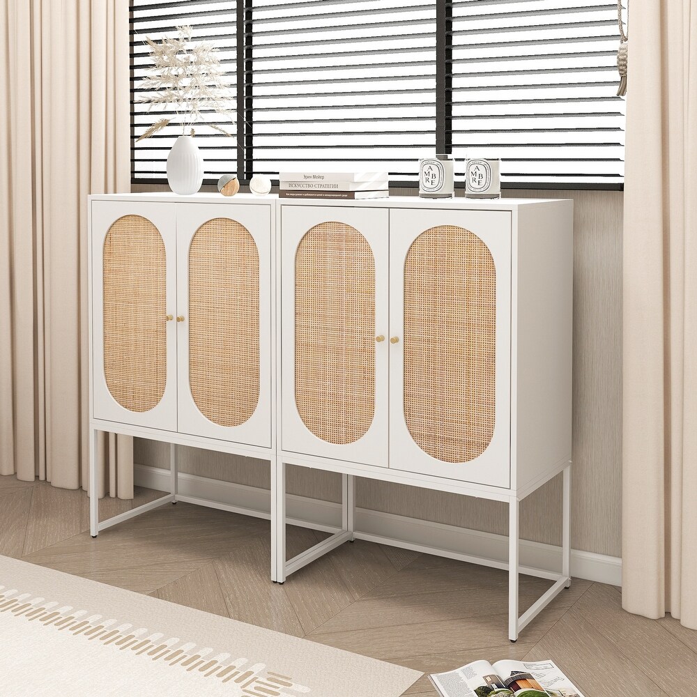 Natural Rattan 2 Door Free Standing High Cabinet with Adjustable Shelf   26.78\