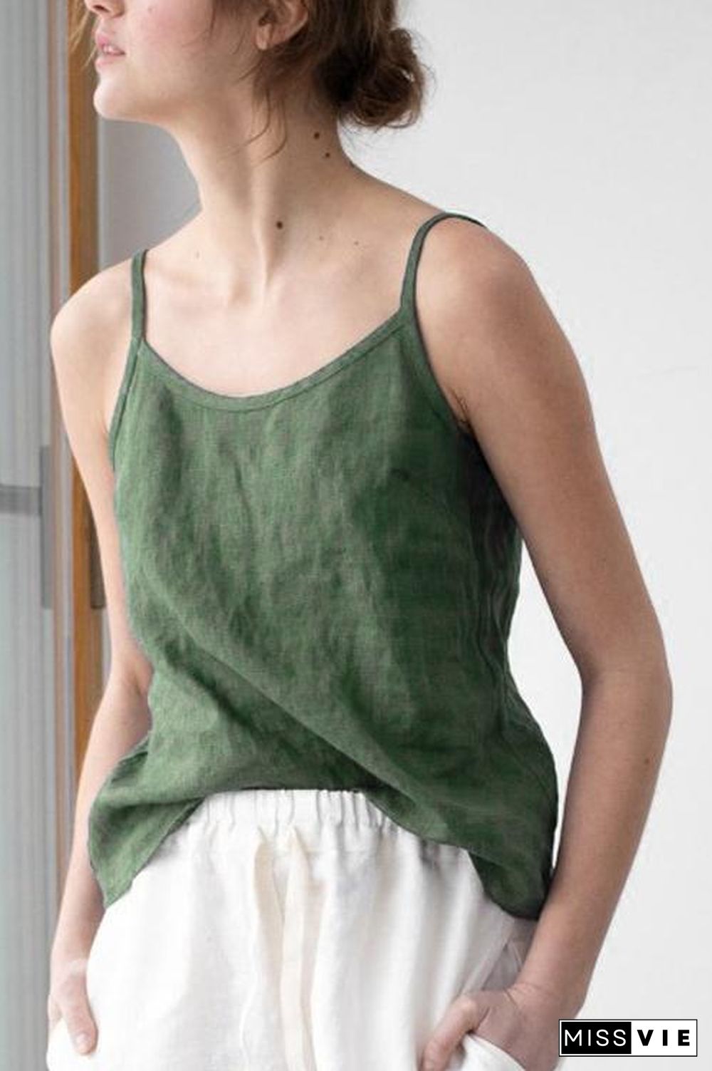 Solid Linen Tank Top