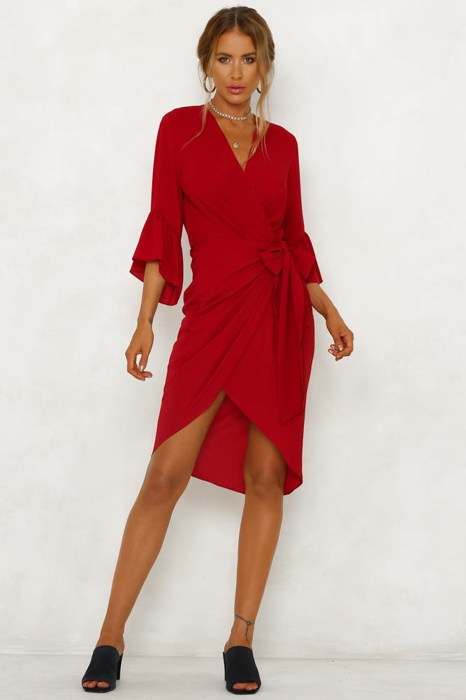 Heart Of The City Midi Dress Red