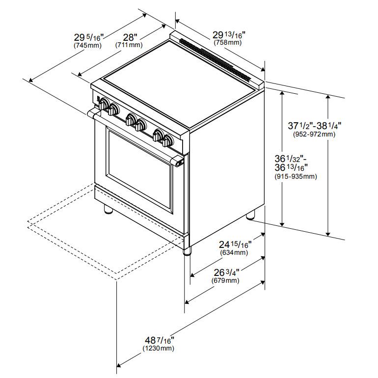 beko 30-inch Freestanding Induction Range with Twin Turbo Convection Technology PRIR34452SS