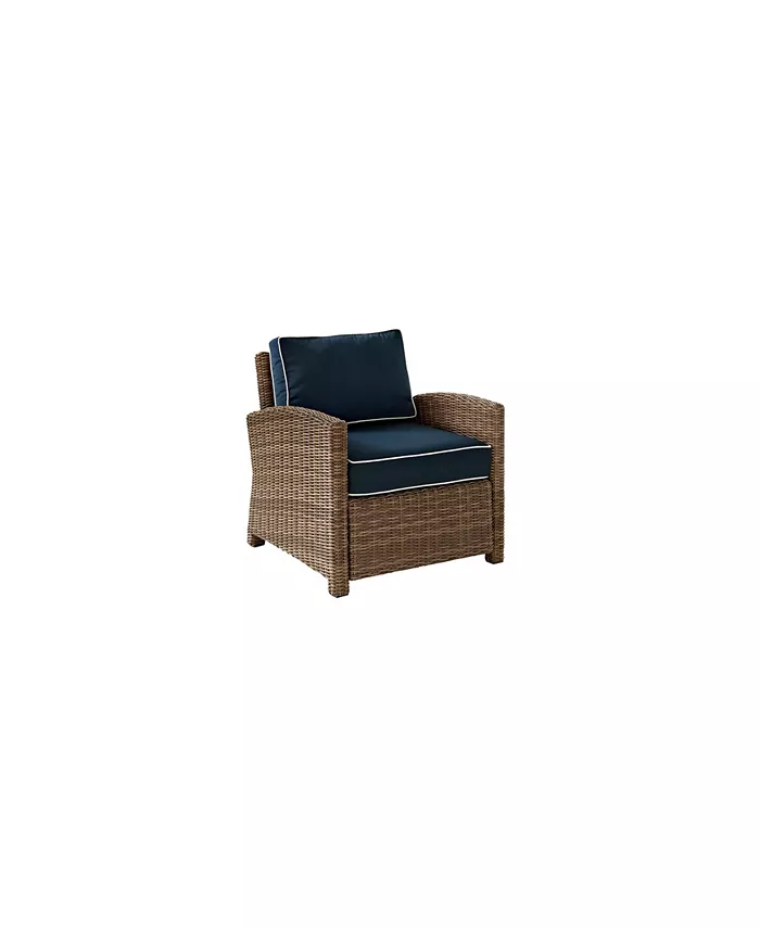 Crosley Bradenton Outdoor Wicker Arm Chair With Cushions