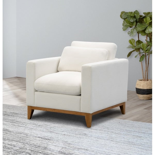 Abbyson Rosetta Modern Fabric Armchair with Wood Base