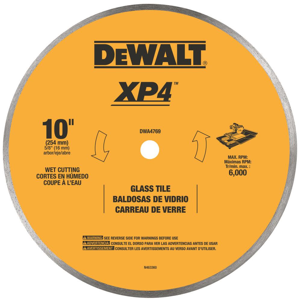 DW 10-in Continuous Rim Glass Tile Blade DWA4769 from DW