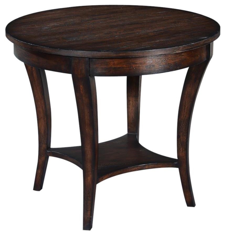 Side Table Ballard Round Mango Solid Wood Dark Rustic Pecan  Lower   Transitional   Side Tables And End Tables   by EuroLuxHome  Houzz