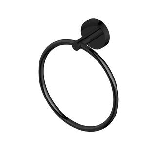 PRIVATE BRAND UNBRANDED Cartway Modern Wall Mounted Towel Ring in Matte Black Finish 2550MB-TR