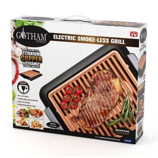 Gotham Steel 234 sq. in. Black Copper Non-Stick Ti-Ceramic Smoke-less Indoor Grill 1619