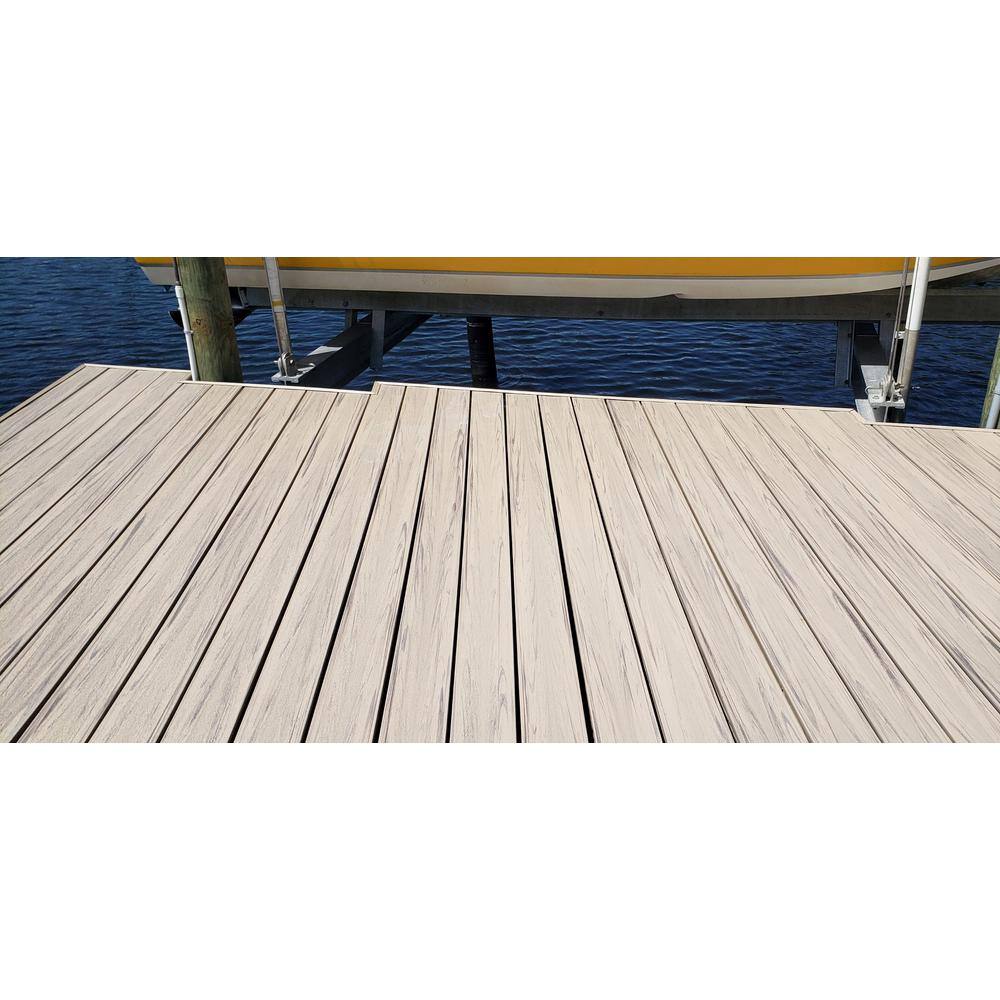 Deck-Top 8 ft. x 12 in. x 5-12 in. Rustic Tan PVC Decking Board Covers for Composite and Wood Patio Decks (10-Pack) DT8RTP757-10