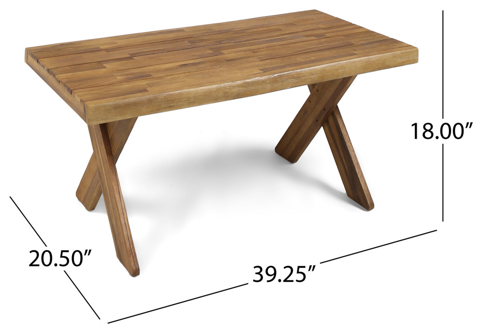 GDF Studio Estelle Indoor Farmhouse Acacia Wood Coffee Table   Transitional   Coffee Tables   by GDFStudio  Houzz