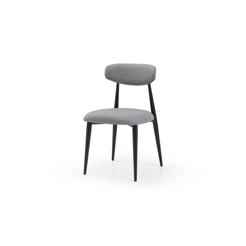 Recreational Dining Chairs Set of 4  Upholstered Dressing Chairs with Round Backrest and Metal Legs for Kitchen Terrace