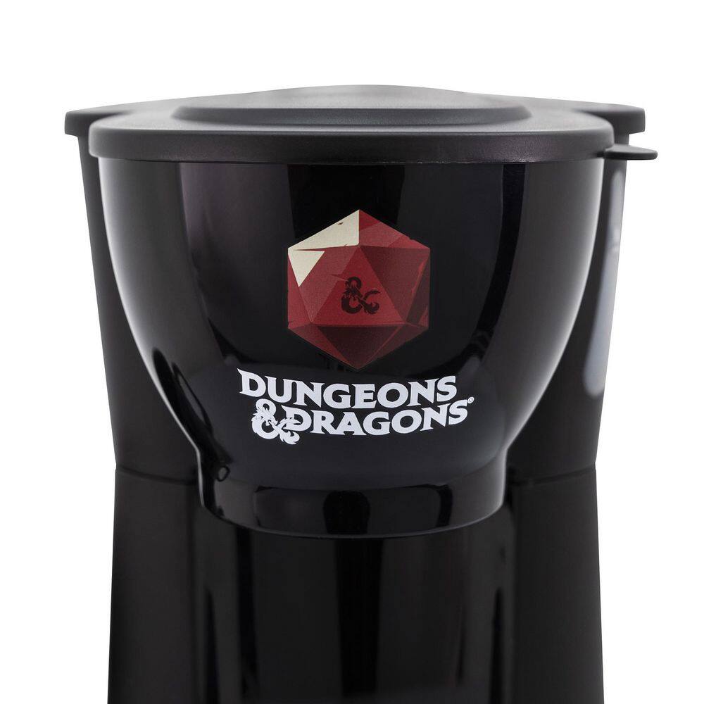 Uncanny Brands Black Dungeons  Dragons Single Cup Coffee Maker with Molded Mug CM-DAD-ST1